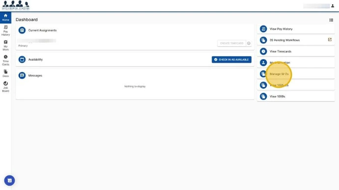 Screenshot of our employee login portal